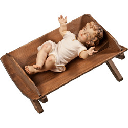 Niño Jesús vestido en cuna simple